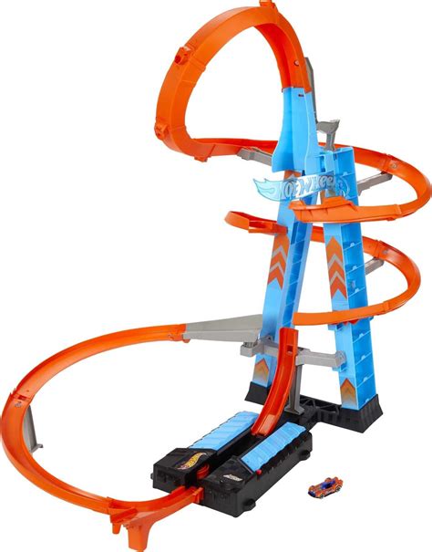 Hot Wheels Sky Crash Tower Track Set, 2.5+ Ft / 83 Cm High, Motorized ...