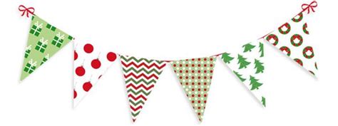 12 Christmas Pennant Banners Clipart Collection