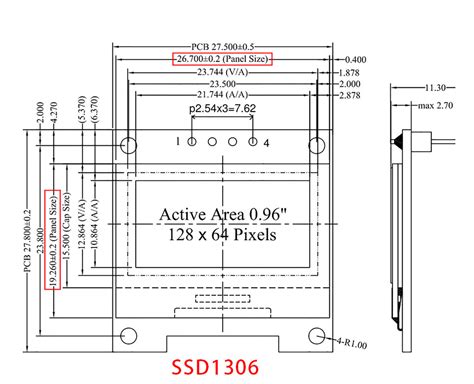 0.96 Inch 128x64 Pixels OLED Display Module – Geekworm