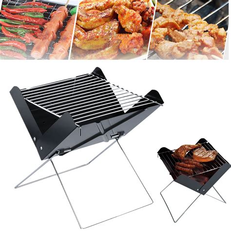 Portable Folding Charcoal Grill BBQ Barbecue outdoor cookers Garden ...