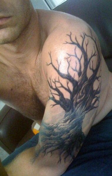 50 Oak Tree Tattoo Designs For Men - Leaves And Acorns