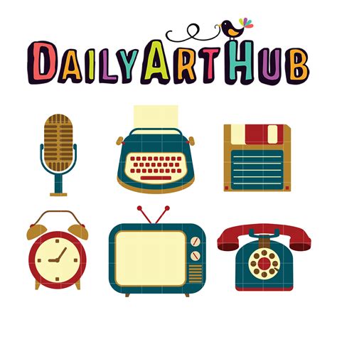 Vintage Gadgets Clip Art Set – Daily Art Hub – Free Clip Art Everyday