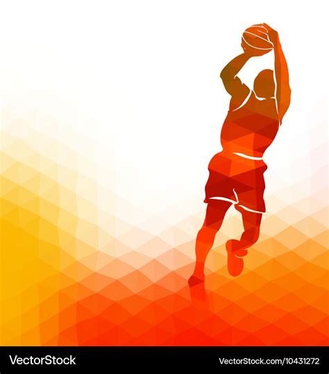 Polygonal background with basketball player Vector Image