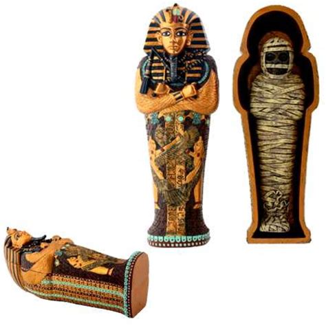 Egyptian King Tut Coffin with Mummy Box - 7 Inches