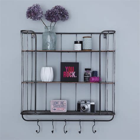 Three Shelf Metal Wall Rack By Primrose & Plum | notonthehighstreet.com