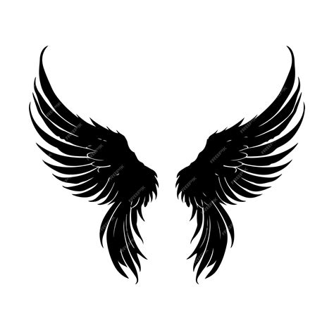 Premium Vector | Wings silhouette vector on white background