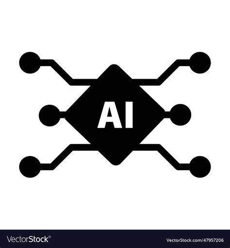 Ai artificial intelligence icon digital micro Vector Image