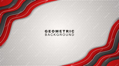 Premium Vector | Geometric background in red and black frame with hexagon pattern gaming banner