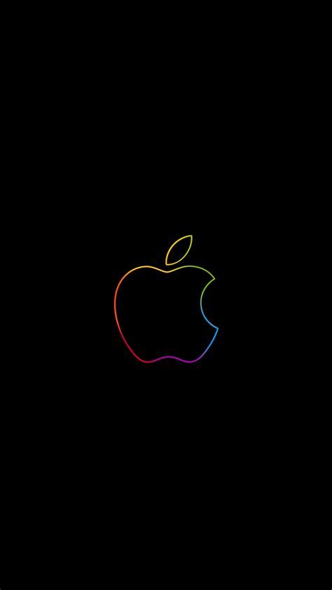 Apple logo Wallpaper 4K, Outline, Colorful