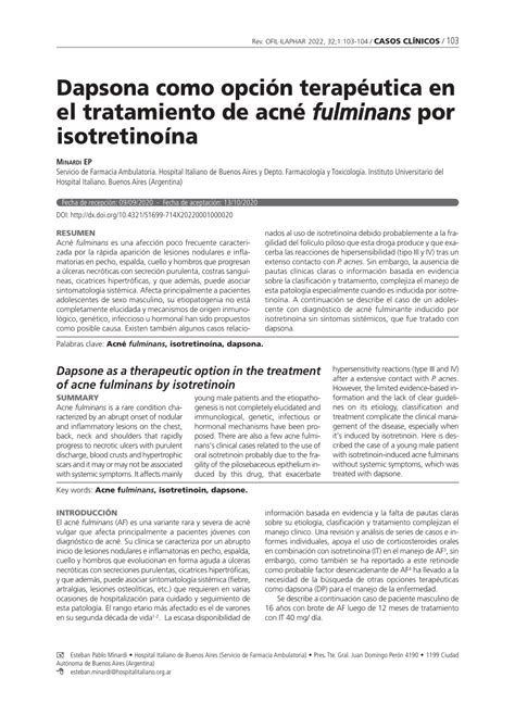 (PDF) Dapsone as a therapeutic option in the treatment of acne ...