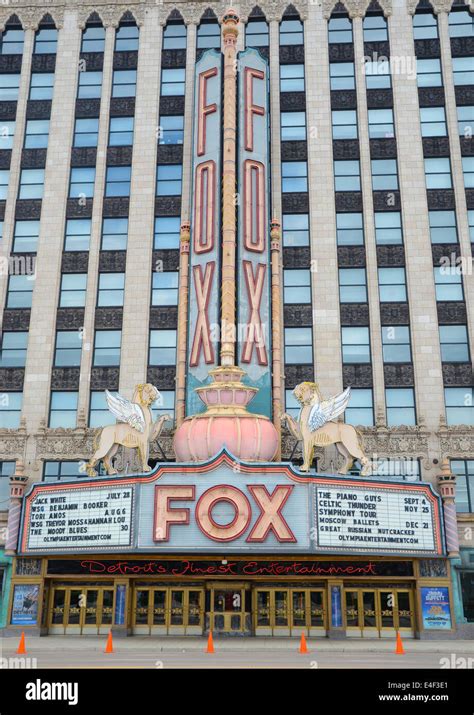 DETROIT, MI - JULY 6: The Fox Theater in Detroit, MI, shown here on ...