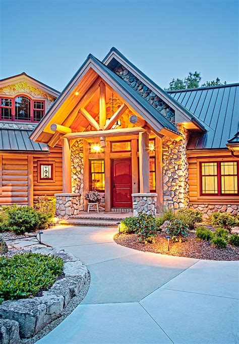 Exteriors by Wisconsin Log Homes - National Design & Build Services - Log, Timber Frame & Hybrid ...