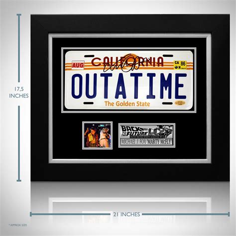 Back To The Future // Michael J Fox Signed Outatime License Plate // Custom Frame - RARE-T ...