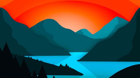 Simple Minimal Mountains Landscape 4k Wallpaper,HD Artist Wallpapers,4k Wallpapers,Images ...