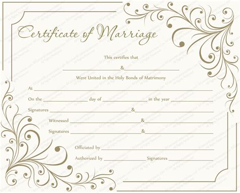 Free Editable Marriage Certificate Template | Sample | Format In PDF | Certificate Of