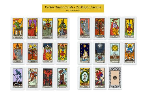 Vector Tarot Cards - 22 Major Arcana By Illusiongraphic | TheHungryJPEG