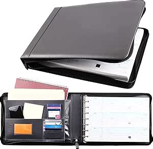 Amazon.com : Business Check 7 Ring Binder for 3-Up Checks PU Leather Portfolio Checkbook Cover ...