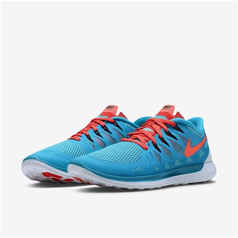 Nike Mens Free 5.0+ Running Shoes - Blue Lagoon/Bright Crimson ...