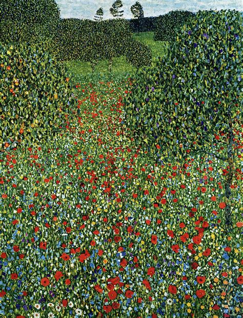 Poppy Field Painting by Gustav Klimt - Fine Art America