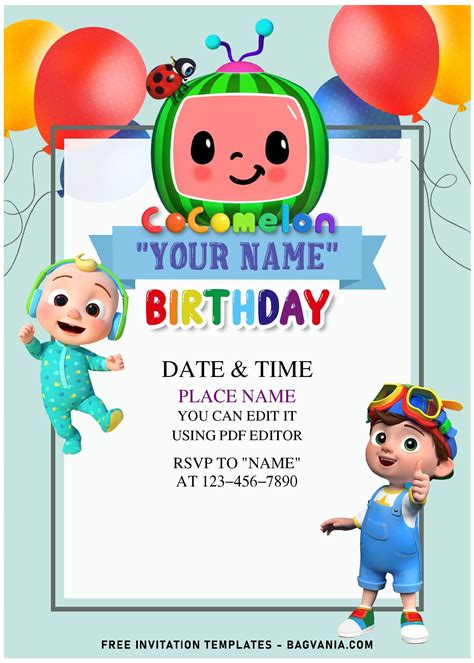 a birthday party flyer with two cartoon characters