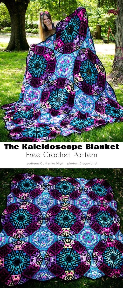 Color Kaleidoscope Blanket Free Crochet Patterns | Free crochet pattern, Crochet quilt, Free crochet