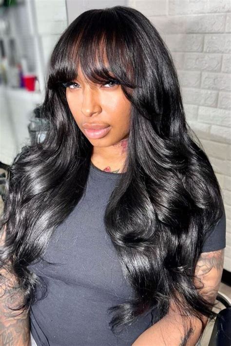 24 Weaves with Bangs Hairstyles: Stylish Inspiration for Your Next Look | Lookosm