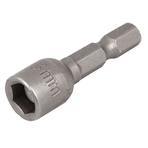 40mm Length Magnetic M8 Metal Hex Socket Nut Driver Bit Gray - Walmart.com