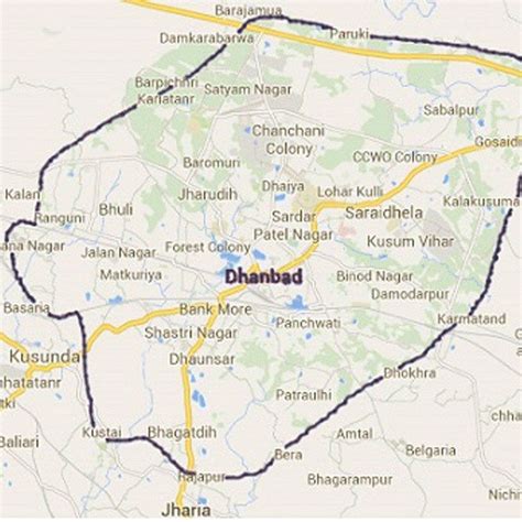 Map of Dhanbad City (Coal City of India) ( https://maps.google.co.in ...