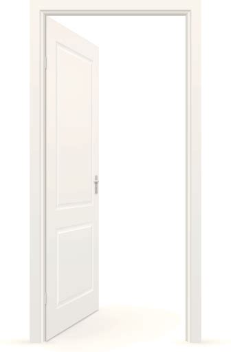 White Open Door Against A White Background Stock Illustration ...