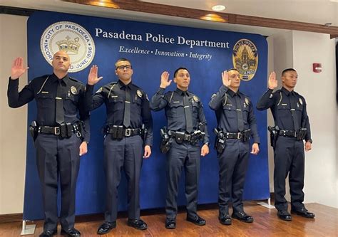 Pasadena Police Department Swears in Five New Officers – Pasadena Now