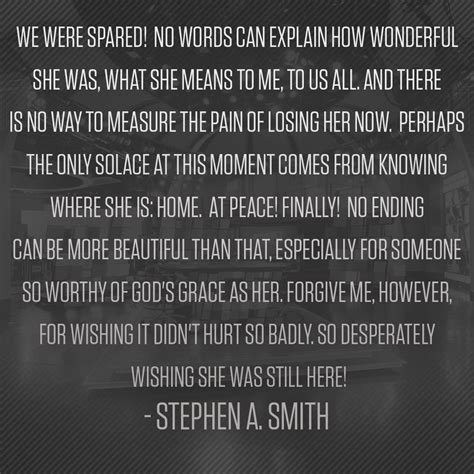 This morning Stephen A. Smith's mother, Janet Smith, passed away. Here ...