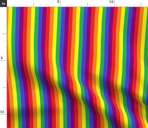 Rainbow Stripe Fabric Rainbow Pride Stripe vertical by - Etsy