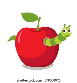 Cartoon Worm Apple Stock Vector (Royalty Free) 313018610 | Shutterstock