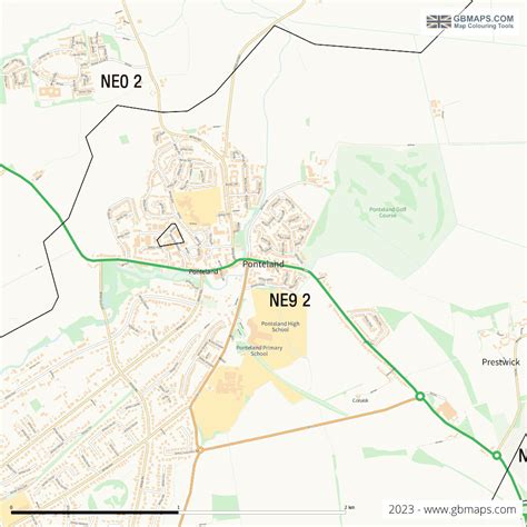 PONTELAND of NORTHUMBERLAND Files. Digital Mapping Solutions Vector Street Map