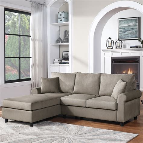 Microfiber Sofa Chaise Sectional | Baci Living Room