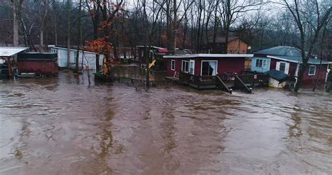 Natural Disaster Flooding Hurricane Water Damage River Drone Stock Video Footage - Storyblocks