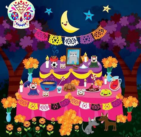 Altar De Muertos Sugar Skull Artwork Halloween Clipart Dia De Muertos ...