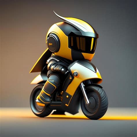 Premium AI Image | a yellow motorcycle with a helmet on it that says ...