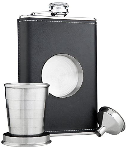 Shot Flask - 8oz Flask with a Built-in Collapsible Shot Glass & Flask ...