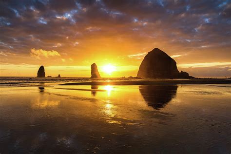 Sunset at Cannon Beach Photograph by Mike Centioli | Fine Art America