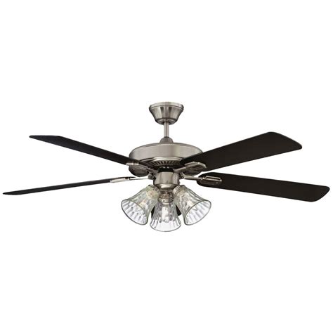 Concord Fans 52" Richmond Stainless Steel Finish Ceiling Fan with 3 Li ...