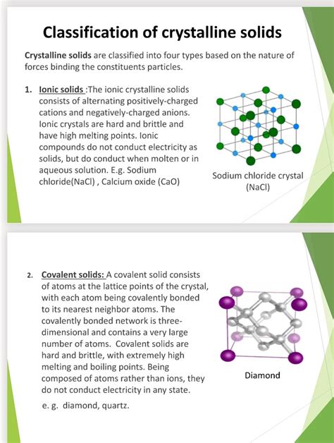 Classification of crystalline solids Crystalline solids are classified in..