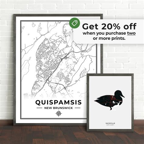 Quispamsis Map Print Map of Quispamsis New Brunswick Black - Etsy Canada