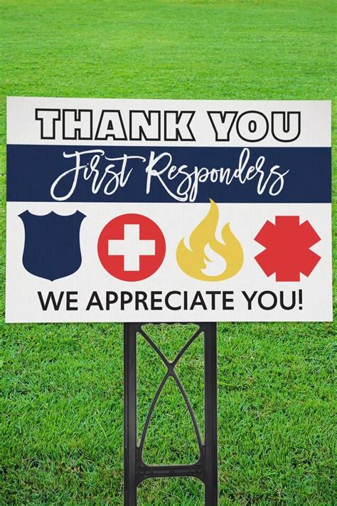 Thank You First Responders Yard Sign . First Responders Yard Sign . Appreciation Sign ...