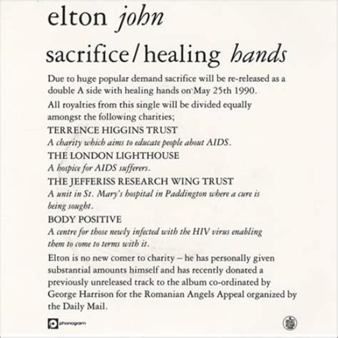 Elton John Sacrifice - Promo + Insert Card UK Promo 7" vinyl single (7 ...