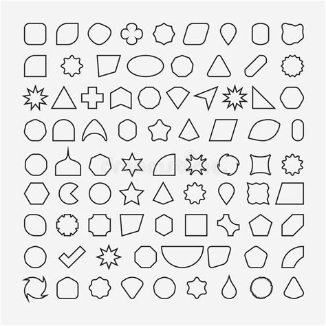 80 Basic Shapes Outline Eps 10 Stock Vector - Illustration of star, outline: 174369753 | Basic ...