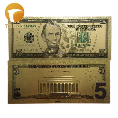 Free Shipping 1pc US Dollar Gold Banknote, 24k Gold Plated Banknotes ...