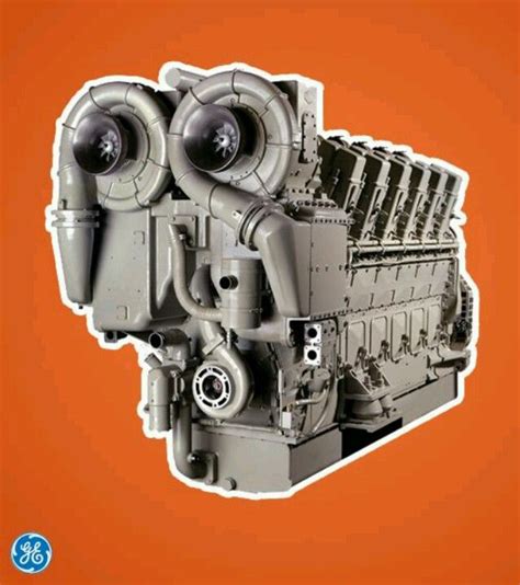 Twin Turbocharged GE EVO-V12 marine engine General Electric, Diesel ...