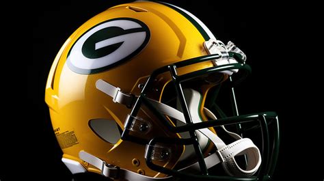 Helmets Yellow Green Bay Packers Helmet Is On Display With A Black Background Backgrounds | PSD ...