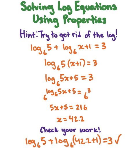 Solving Log Equations Using Properties - Expii